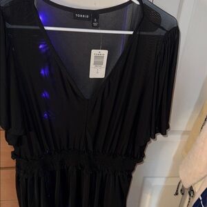 077 Torrid See Through Bathing Suit Coverup NWT Ptp~21”-30” Length-27”